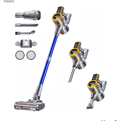 Cordless Vacuum Cleaner, 550W/45KPA 60Mins Runtime Vacuum Cleaners for Home with LED Display,Self-Standing Anti-Tangle Stick Vacuum Cleaner,1.5L Dust 