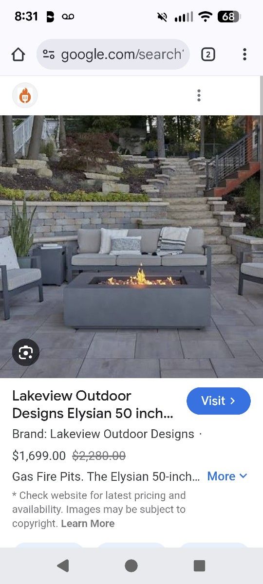 Outdoor Propane Fire Coffee Table 