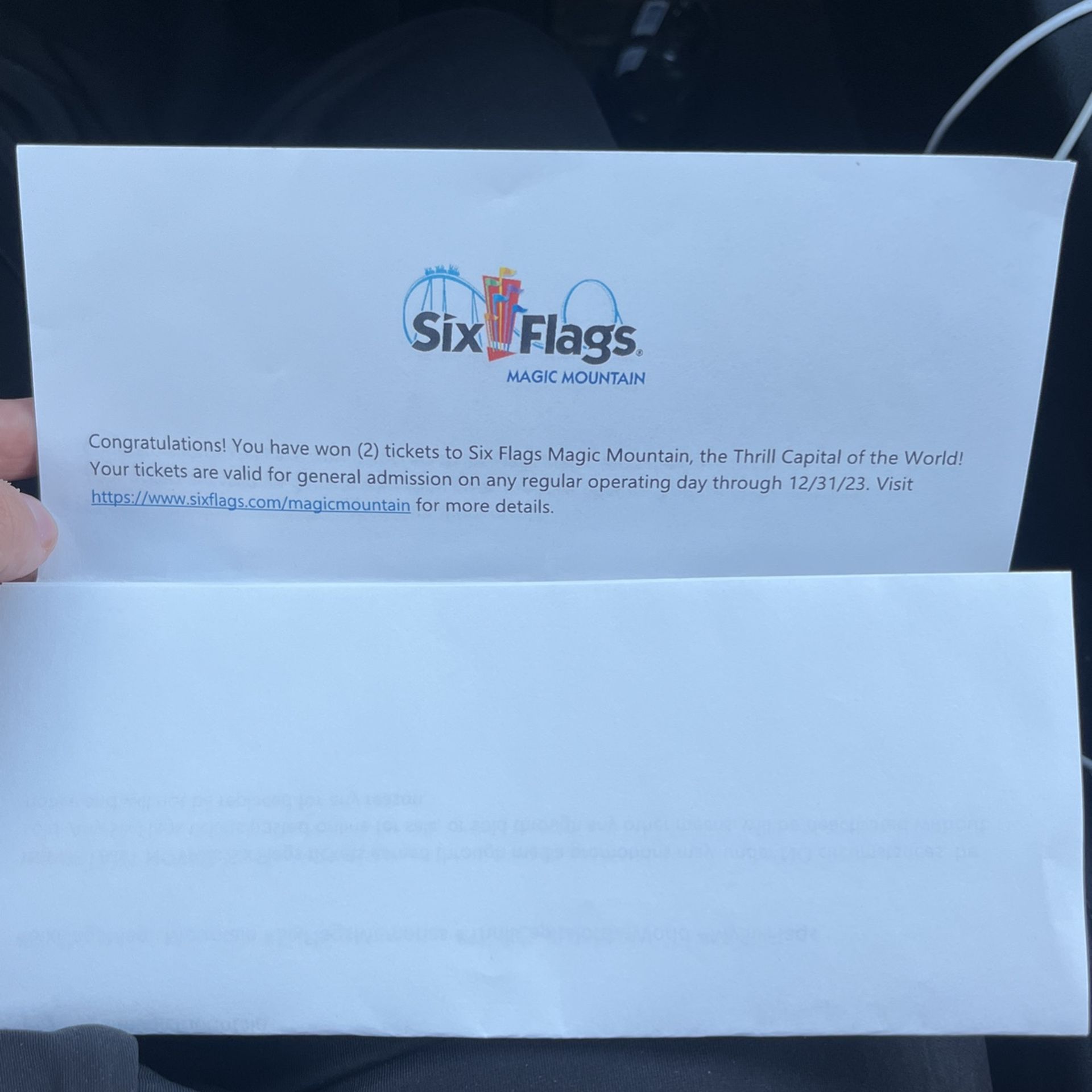 2 Six Flags Tickets