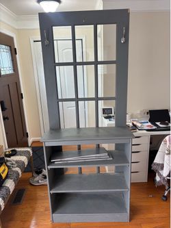 Handmade Hall Shelf / Entryway Organizer – Gray