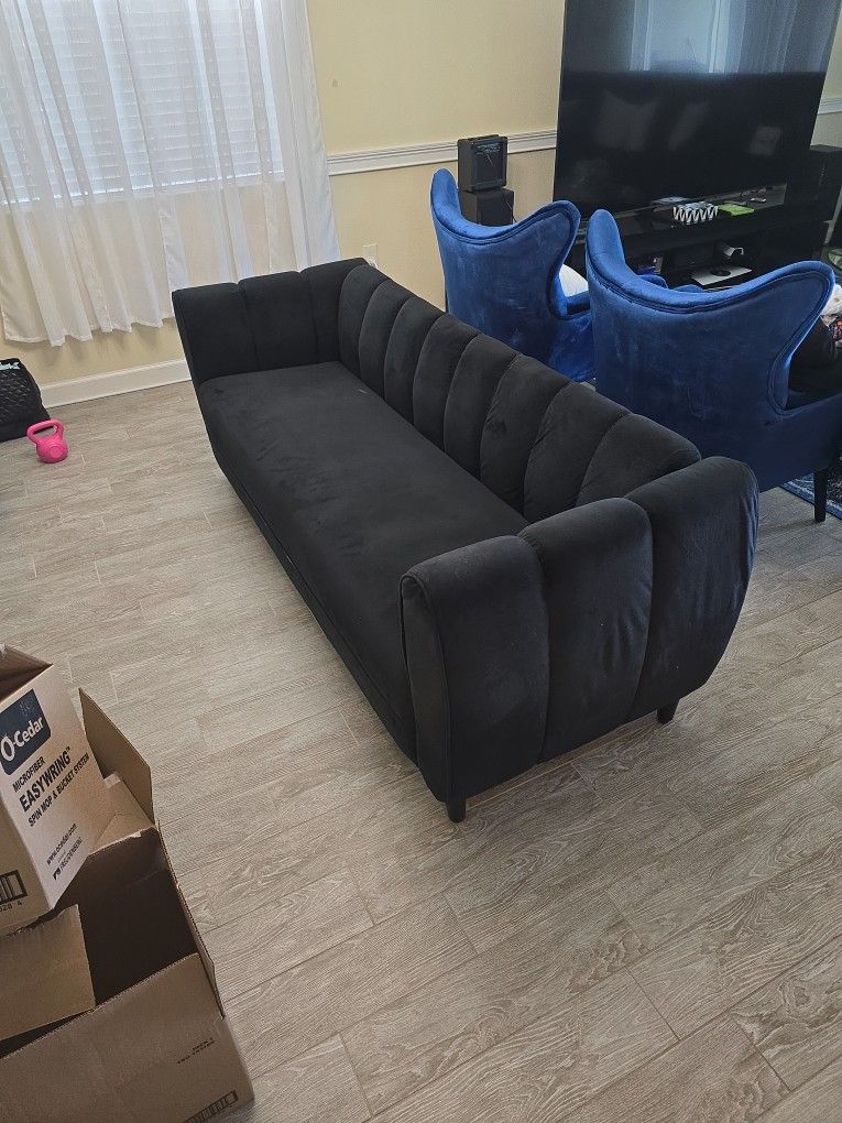 Black Velvet Sofa