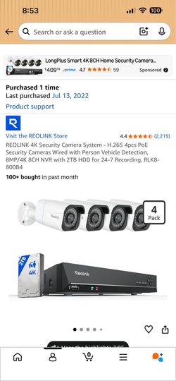 Reolink RLK8-810B4-A security camera system BRAND NEW