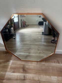 Octagonal Wall Mirror Gold Frame