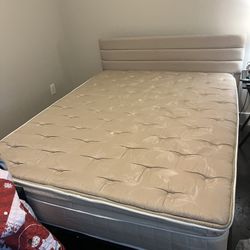 Queen Size Bed, Mattress Head Board And Frame