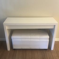 Entry way table with bench with storage