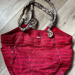 CHICO’S Leopard And Red Tote Bag Large Purse