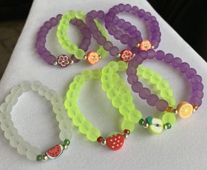 Bracelets for girls handmade new designs for summer neon colors fruits and flowers