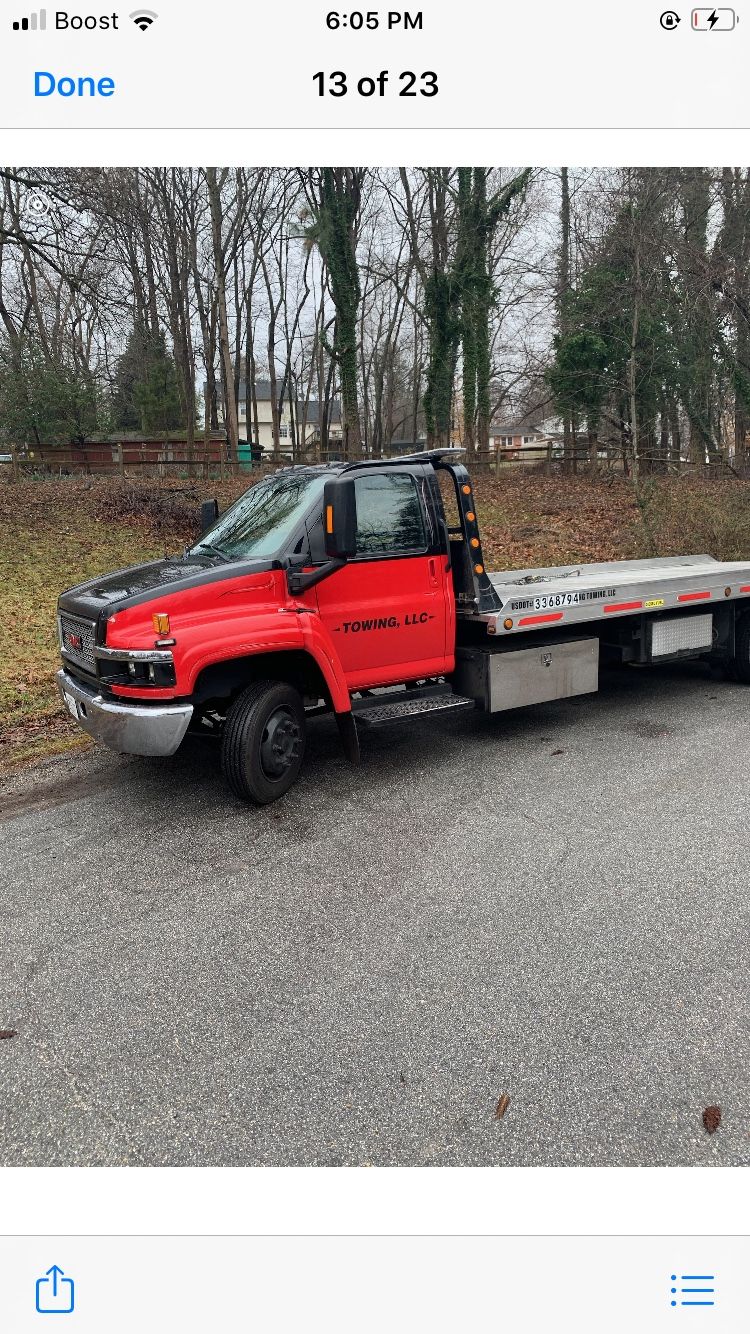 GMC c5500 flatbed tow truck