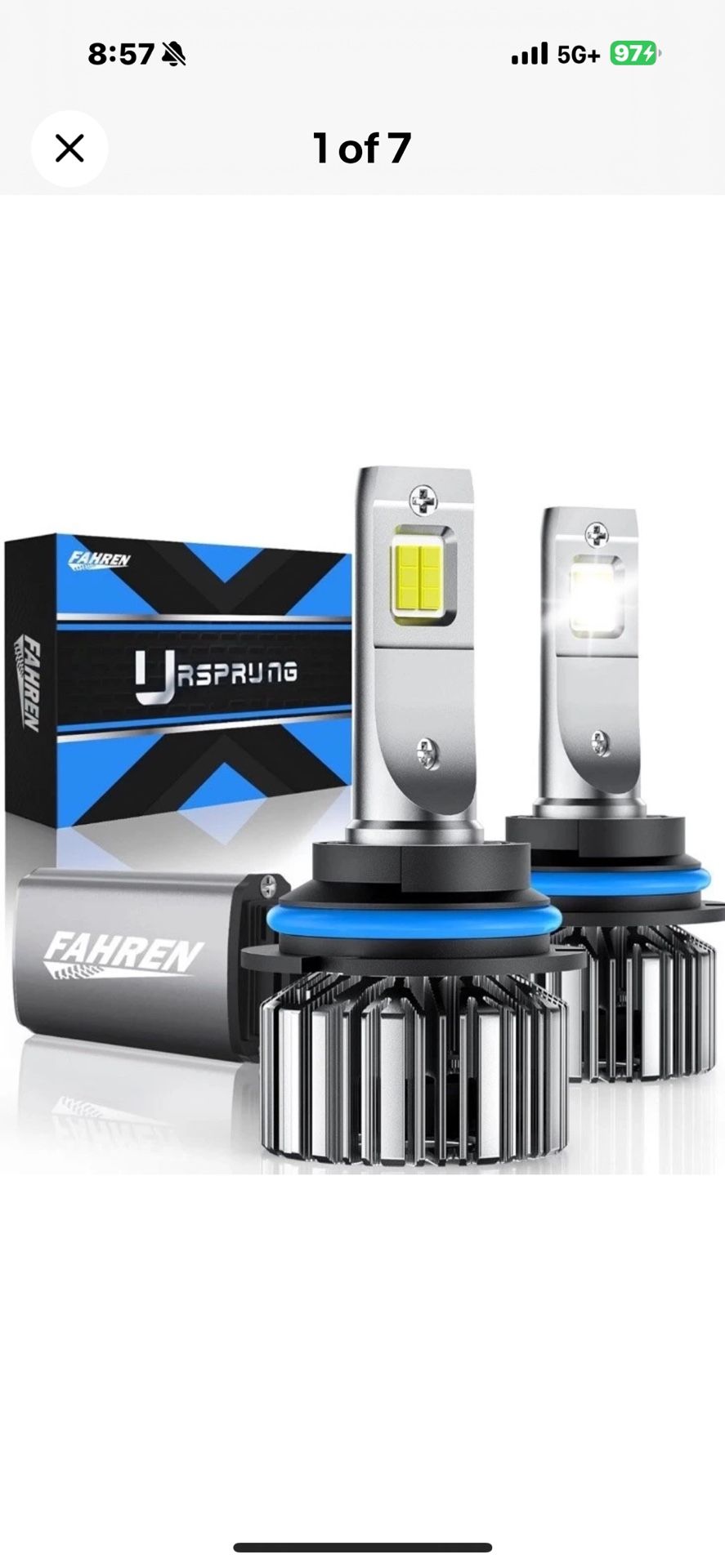 Fahren 9007/HB5 LED Light Bulbs 60W 24000 Lumens 6500K Cool White IP68 (Pair)