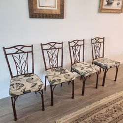 Glass Dining Table, cover and Set Of 4 Matching Dining Chairs