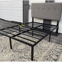 New FULL Size Platform Bed Frame With Headboard 