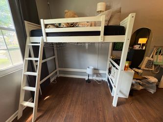 White Twin Loft Bed