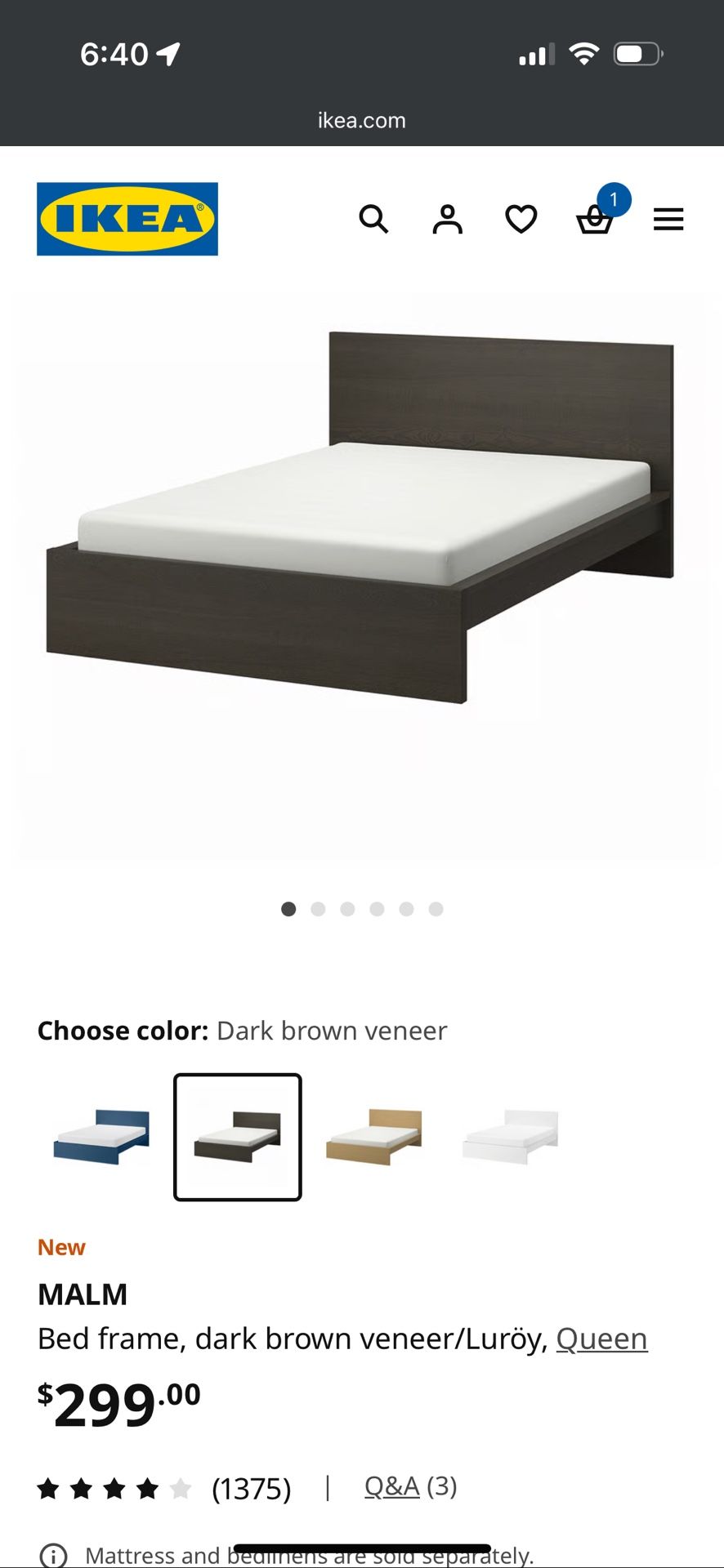 QUEEN BED FRAME Ikea Malm
