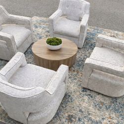 Modern Designer Inspired 4 Swivel Chairs Set
