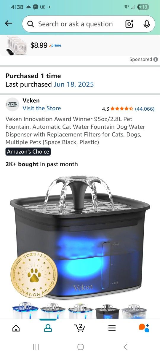 Black Pet Water Fountain