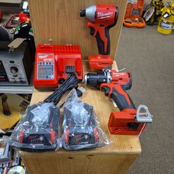 NEW Out Of Box Milwaukee M18 Drill and Impact Driver Combo Kit 3601-20