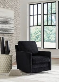 Modern Black Swivel Accent Chair – Contemporary Lounge Chair – $350