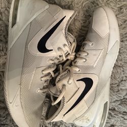 Nike Cream and Black Basketball Shoes