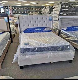 Ultimate button tufted bed frames available in all sizes king queen twin full delivery available!