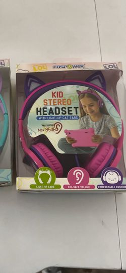 Fospower wired kids headphones with light up ears