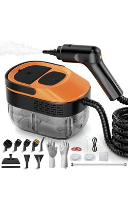 Limpiador de vapor para el hogar y el automóvil: vaporizador portátil de mano de 2500 W para limpieza con mango de 3 niveles, calentamiento de 15 segu