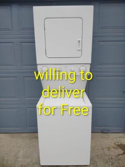 Whirlpool 24"w 71" 1/2 h Heavy Duty Thin Twin Washer And Electric Dryer Combo Unit 220 V