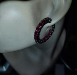 925 Sterling Silver Red Ruby CZ Inside Out Large Hoop Earrings Stamped Luxury Statement Jewelry