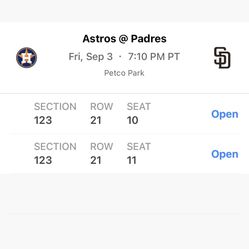 $70 For $150 Sd Padres Tickets Tonight Friday Vs Houston Astros San Diego Petco Park
