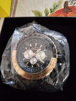 Invicta Aviator Skyshock Men's Watch 50mm Rose Gold-Black New Condition With Original Box 