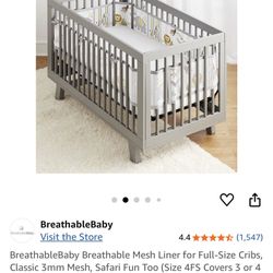 Breathable baby bumper for crib