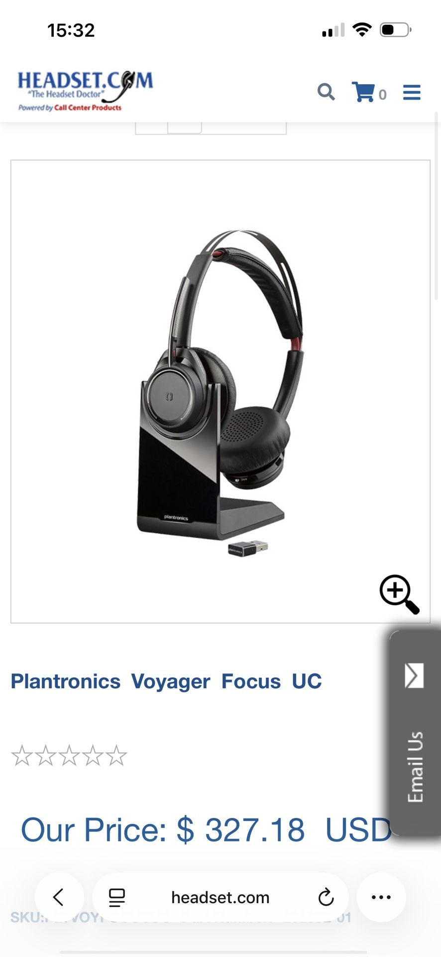 Plantronics Voyager Focus UC B825 w Charge Stand