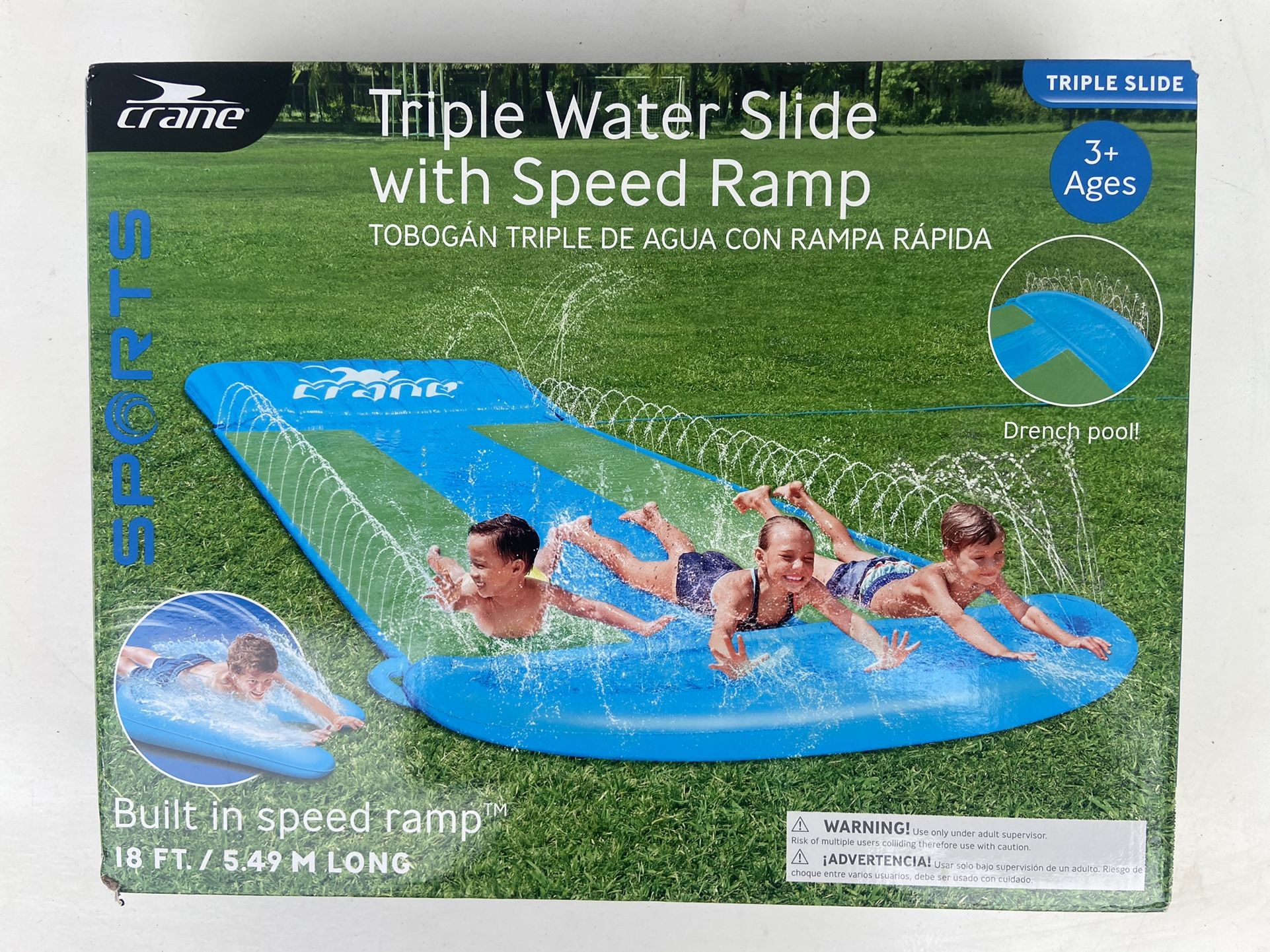 “BRAND NEW “ Crane TRIPLE WATER SLIDE WITH RAMP