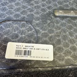 Chevy Chevrolet Sonic Shelf ASM-R/CMPR ST0 BLK part # (contact info removed)6