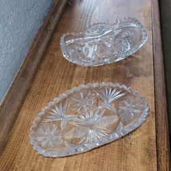 Crystal Relish And Olive Bowls