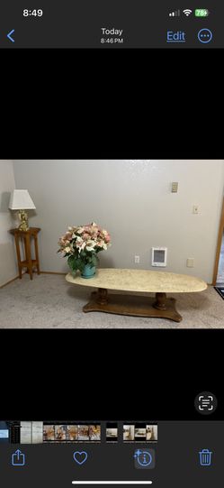 A Solid Marble Long Coffee Table