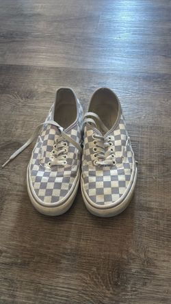 lightly used purple and white checkered vans size 8