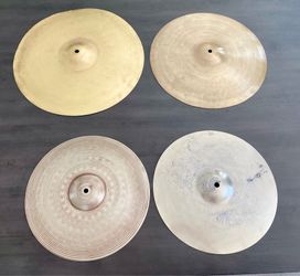 Complete drum cymbals 14” Paiste & generic 16” crash 18” ride no cracks $120 cash 2402 n Euclid ave Upland 91784
