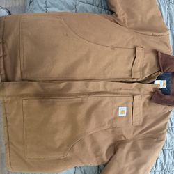 Vintage Carhartt Chore Jacket Men’s XL – Brown Duck Canvas w/ Corduroy Collar (Distressed)