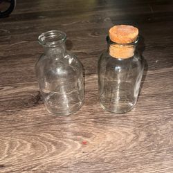 Vintage glass bottles with cork lot