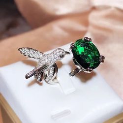 Hummingbird 925s Zircon Engagement Ring 