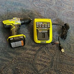 Ryobi HJP003 12 volt 3/8" drill,battery,charger