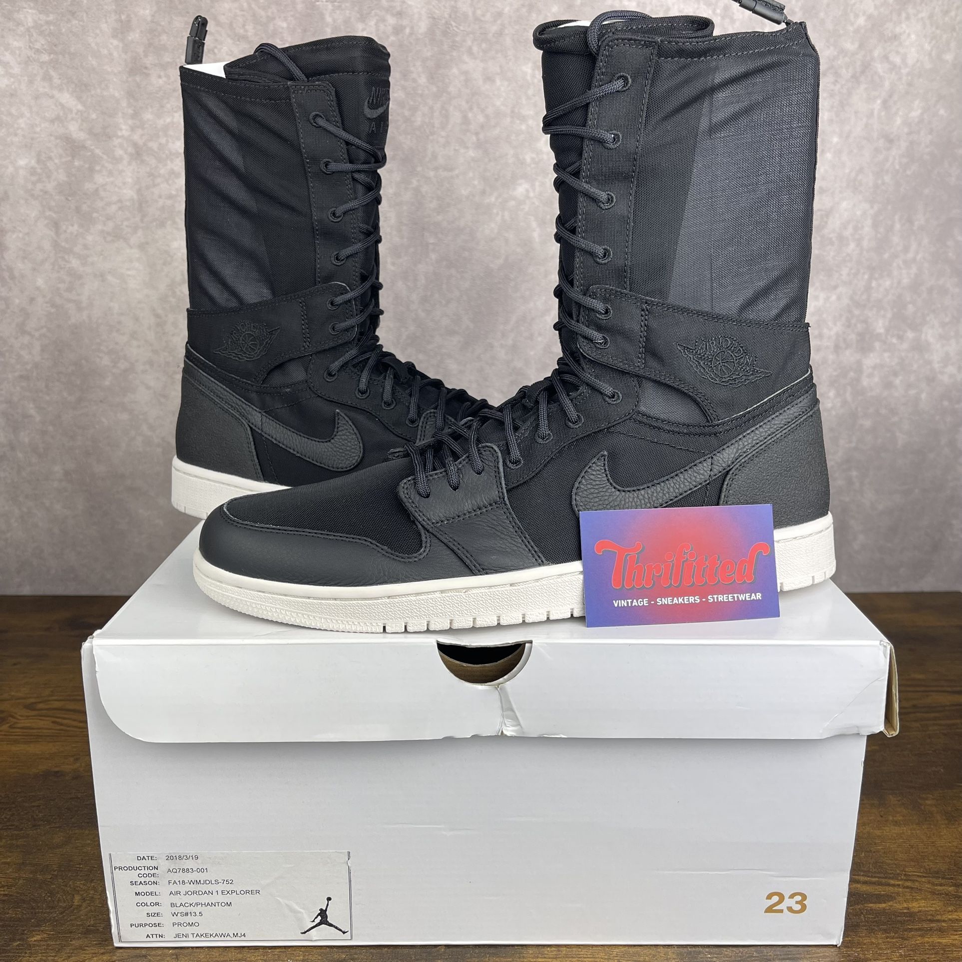 NEW Promo Sample Air Jordan 1 Explorer XX Black Phantom Size 13.5 W / 12M AQ7883-001 Women’s Sneakers OG Rare