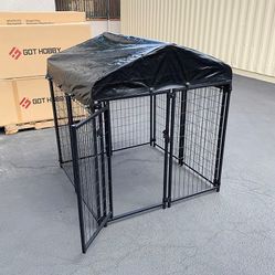 (New in box) $170 Heavy Duty Kennel with Cover Dog Cage Crate Pet Playpen (4’L x 4’W x 4.5’H)