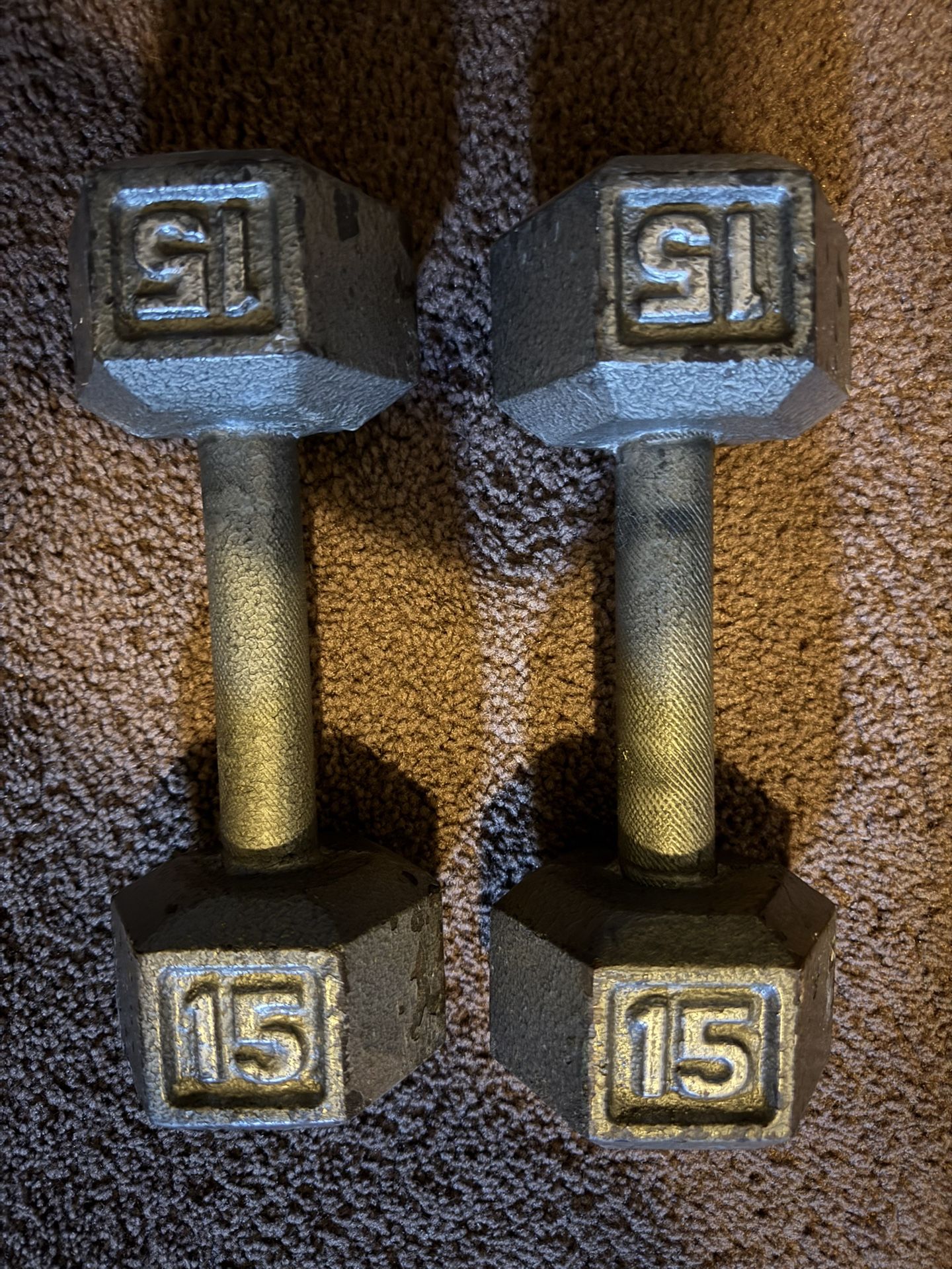 15 Pound Dumbbells X2 Set