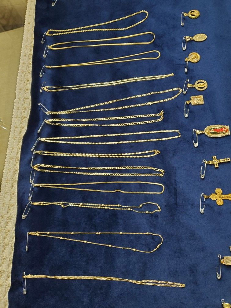 Oro Laminado 18 K Cadenas Dijes Esclavas Gold Plated 18 K