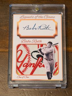 Babe Ruth Legends of the Game Auto Yankee Patch