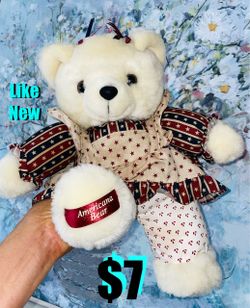 $7 Like New Teddy Bear 🧸 patriotic team 15” in mint condition