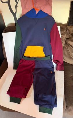 Polo Ralph Lauren Colorblock Tracksuit Set Boys Hoodie XL 18/20 Pants L 14/16