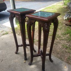 2 Ornate  Marble Top Tables