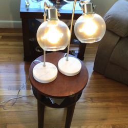 Two Marble Lamps